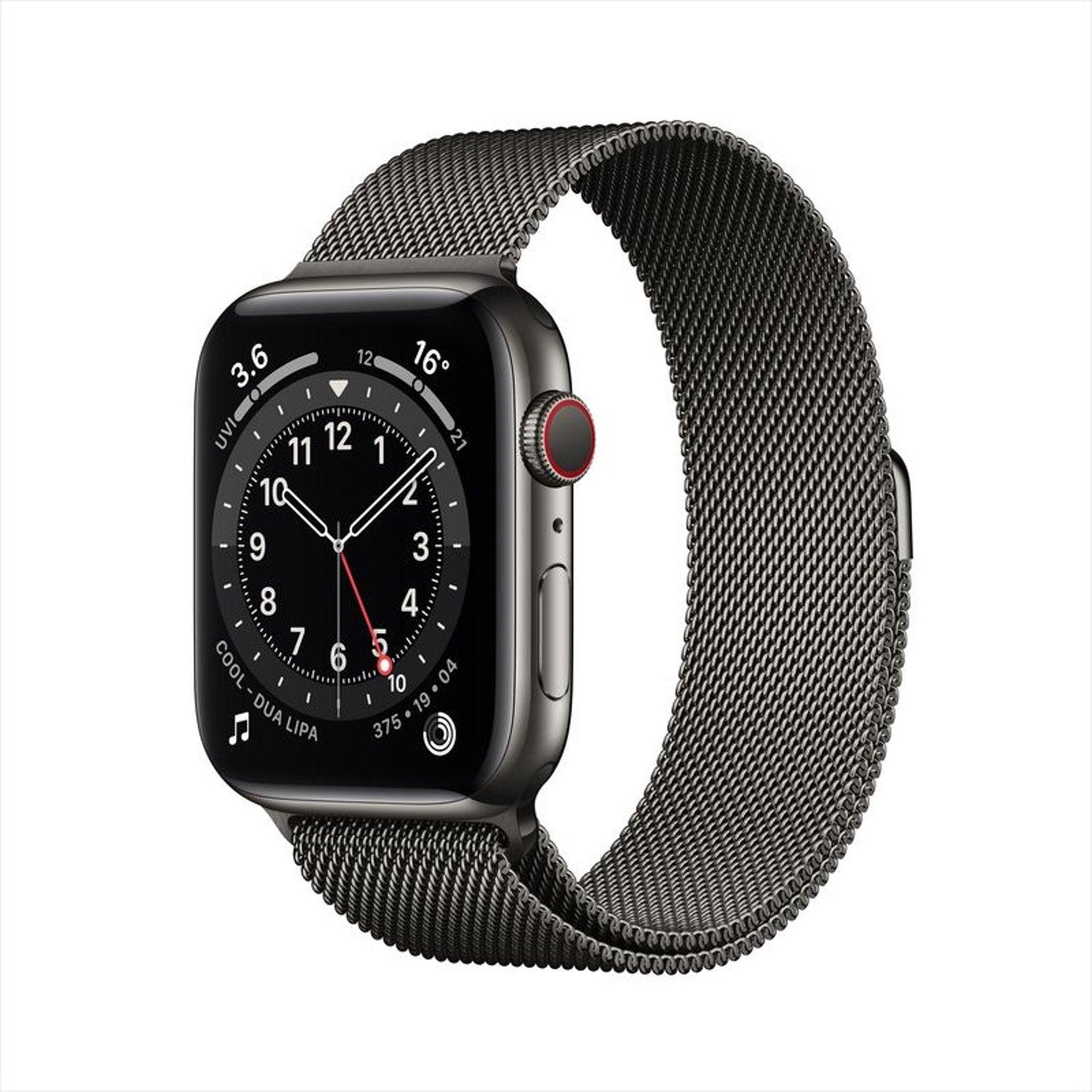 Apple Watch Series 6 Cellular 40mm Graphite Stainless Steel Case with Graphite Milanese Loop