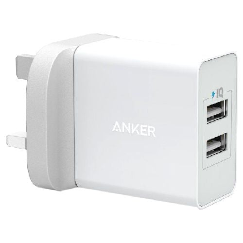 Anker 24W 2 Port USB Power Adaptor (White)