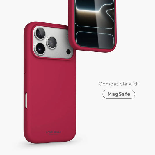 Vonmahlen Soft Silicone Case Iphone 17 Pro Max Dark Red