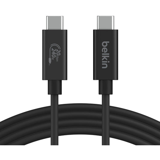 Belkin USB4 240W USB-C to USB-C Cable, 20Gbps, 2m - Black