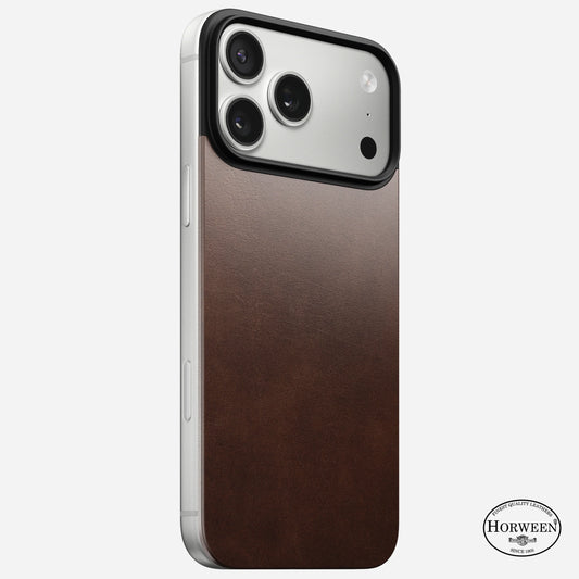 Nomad Horween Magsafe Leather Back For iPhone 17 Pro Max, Rustic Brown