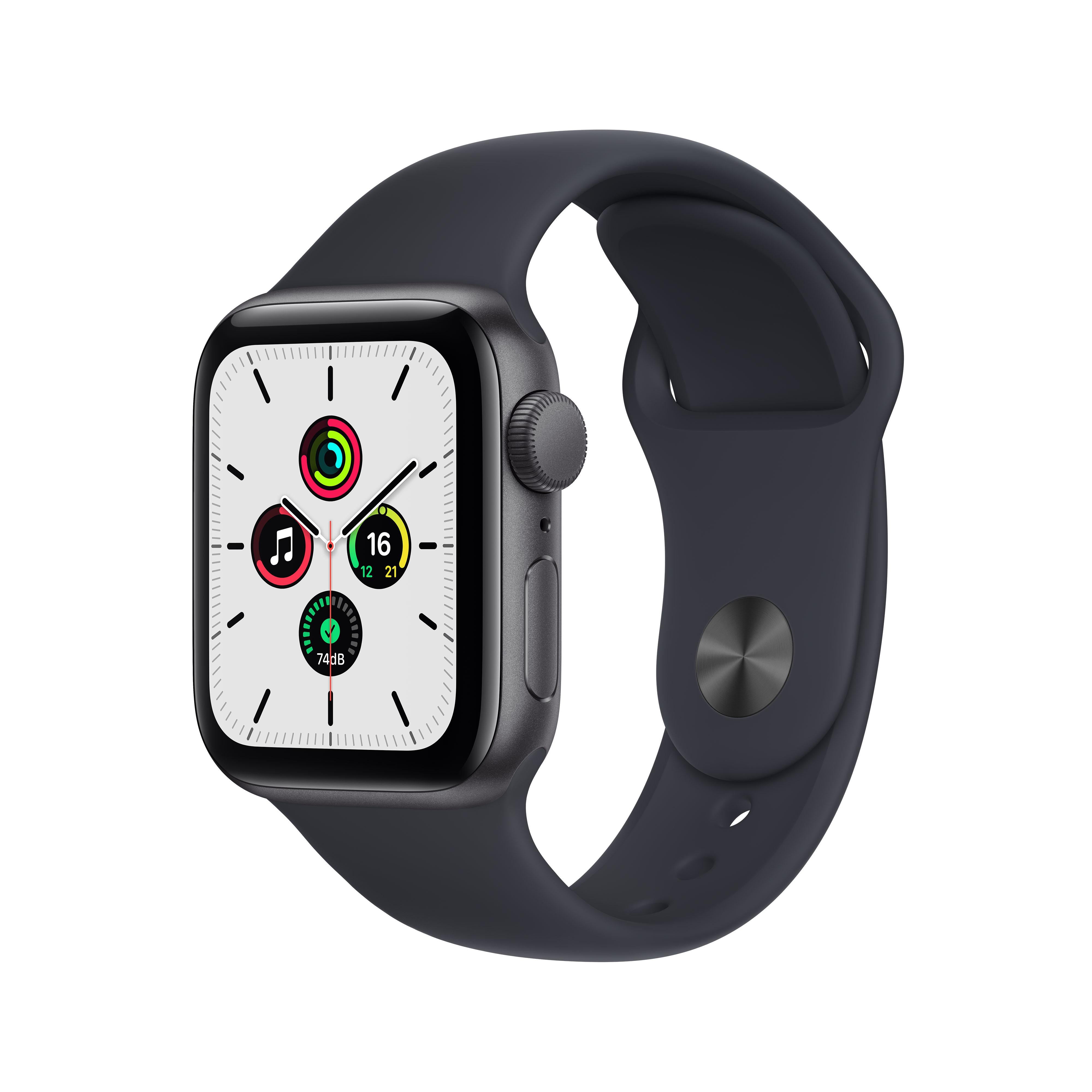 Apple Watch SE GPS, 40mm Space Gray Aluminum Case with Midnight