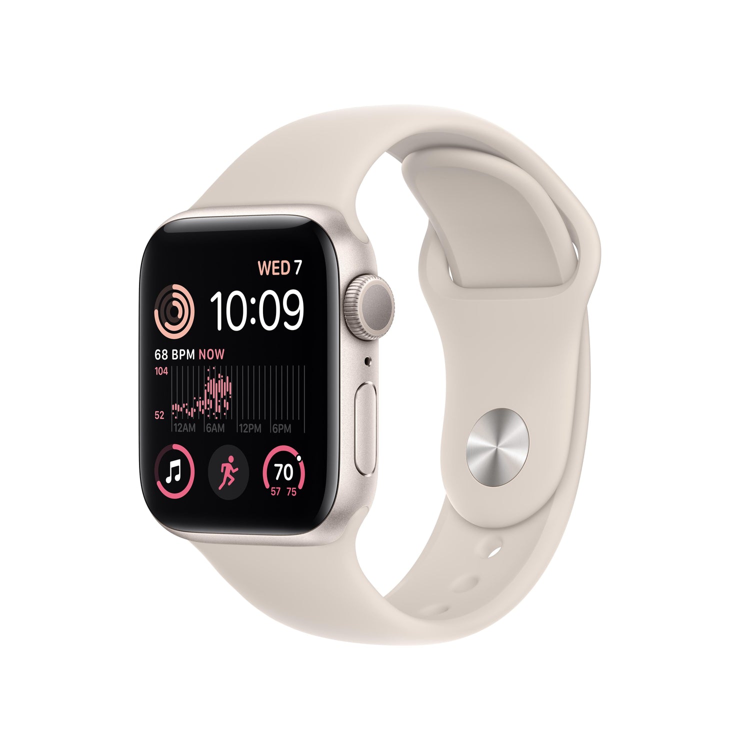Apple Watch SE GPS 40mm Starlight Aluminum Case with Starlight Sport Band - Regular