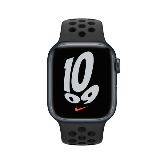 Apple Watch Nike Series 7 GPS + Cellular, 41mm Midnight Aluminium Case with Anthracite/Black Nike Sport Band - Regular