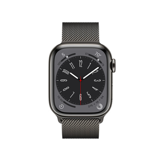 Apple Watch Series 8 GPS + Cellular 41mm Graphite Stainless Steel Case with Graphite Milanese Loop