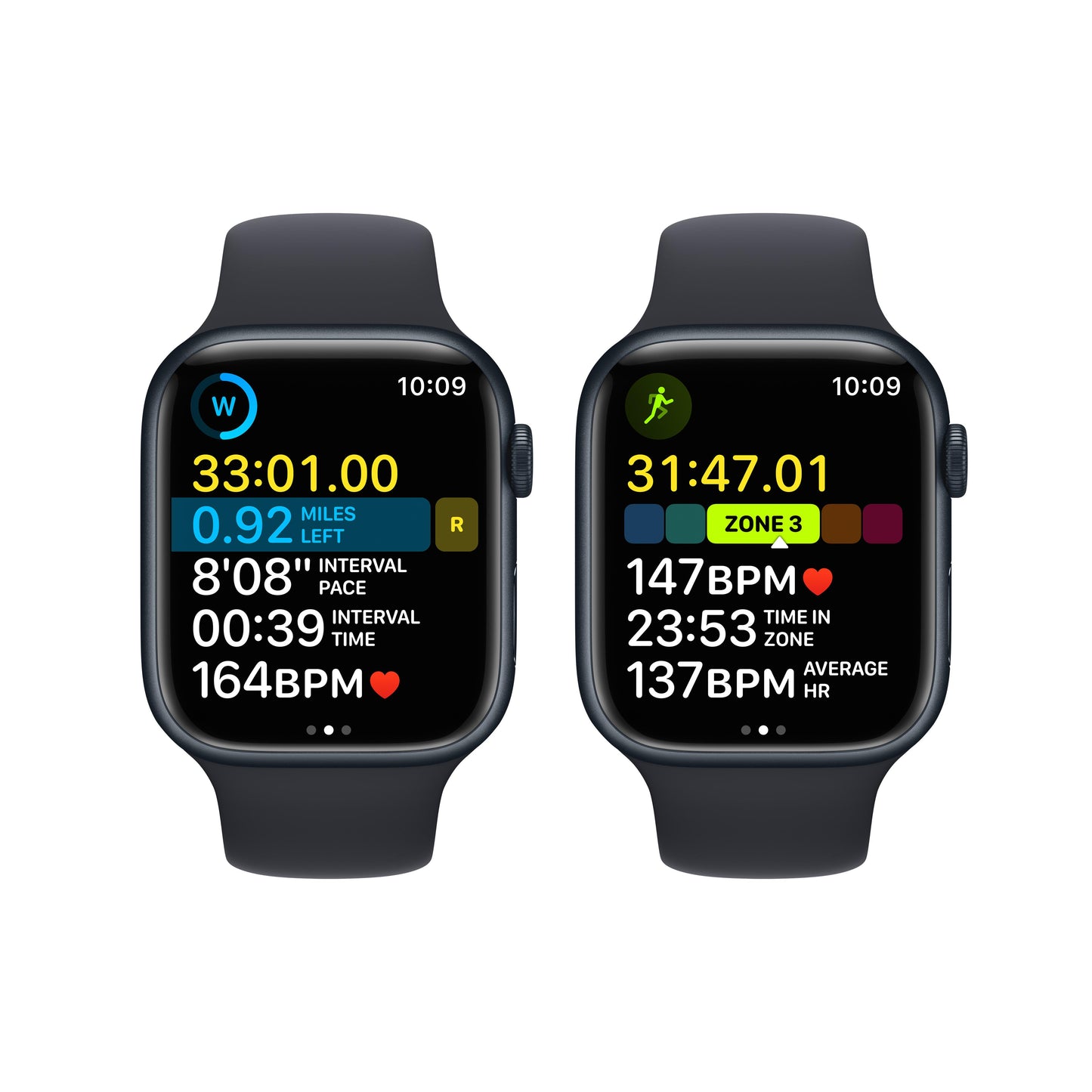 ساعة Apple Watch Series 8 GPS + شريحة 45 مم، إطار من الألمنيوم اللون ميدنايت مع Loop رياضي ميدنايت - عادي