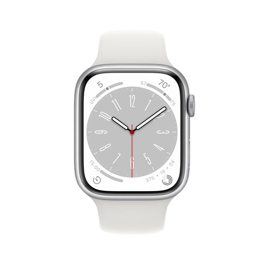Apple Watch Series 8 GPS + Cellular 45mm Silver Aluminum Case with White Sport Band - Regular
