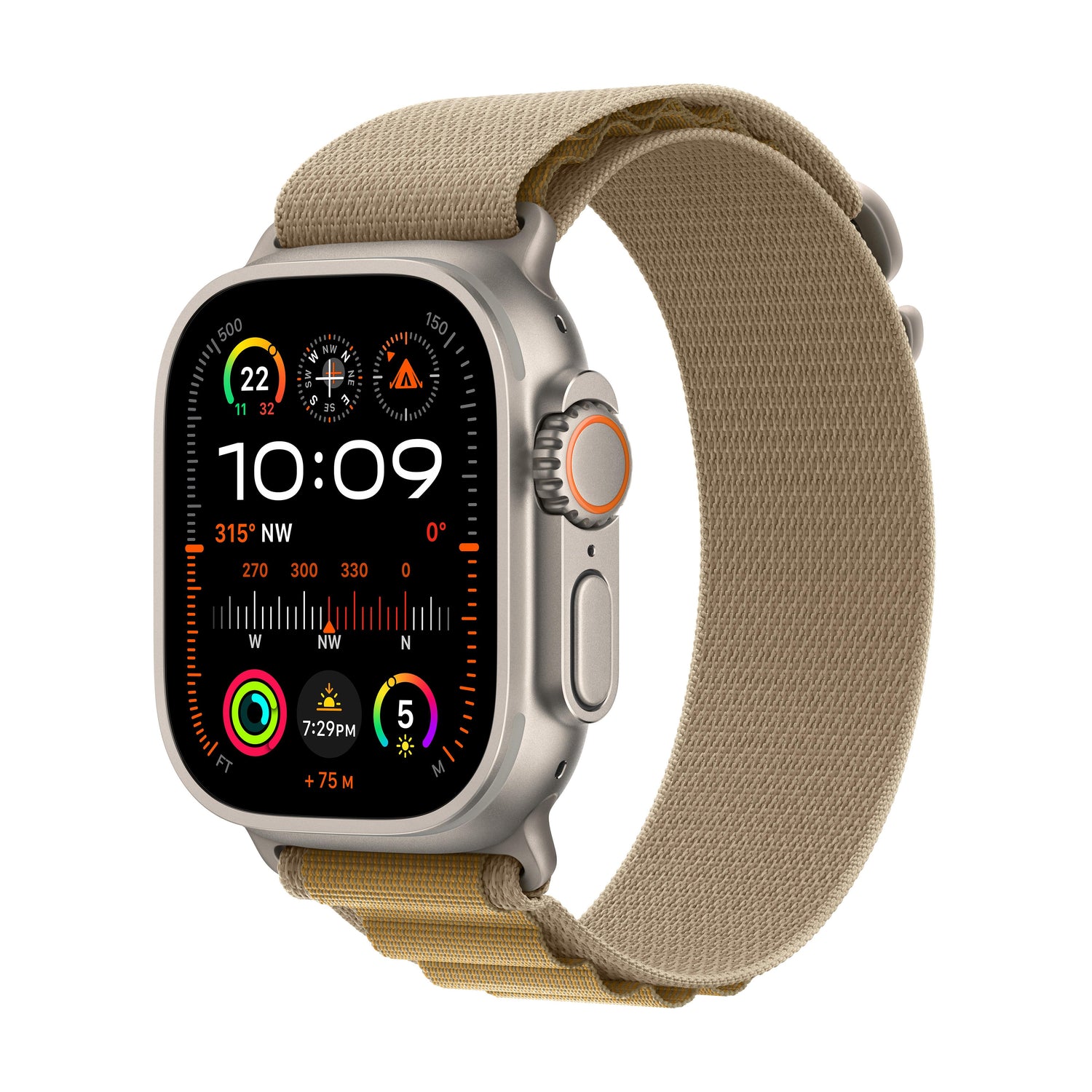 ساعة Apple Watch Ultra 2 GPS + Cellular مقاس 49 مم، وإطار من التيتانيوم، حزام Loop ألباين زيتي - متوسط