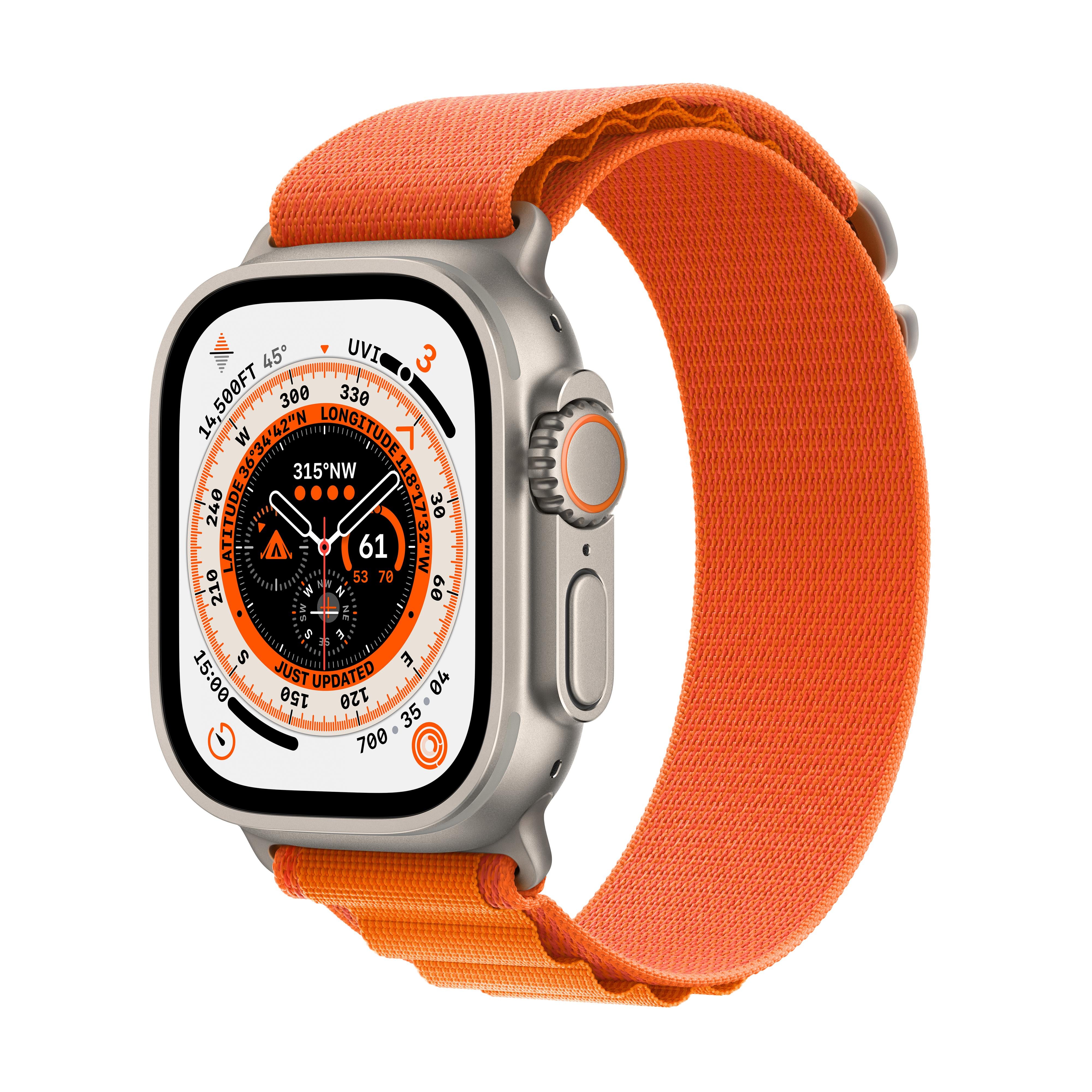 Apple Watch Ultra GPS Cellular, 49mm Titanium Case with Orange