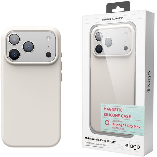 Elago Silicone Case with MagSafe for iPhone 17 Pro Max - Stone