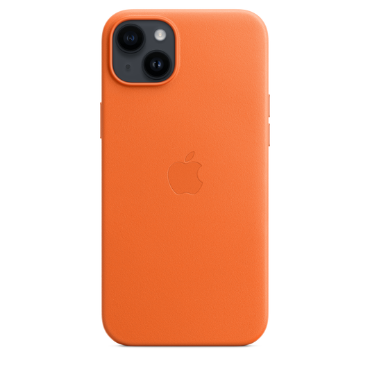 iPhone 14 Plus Leather Case with MagSafe - Orange