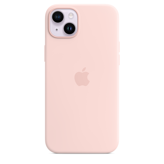 iPhone 14 Plus Silicone Case with MagSafe - Chalk Pink