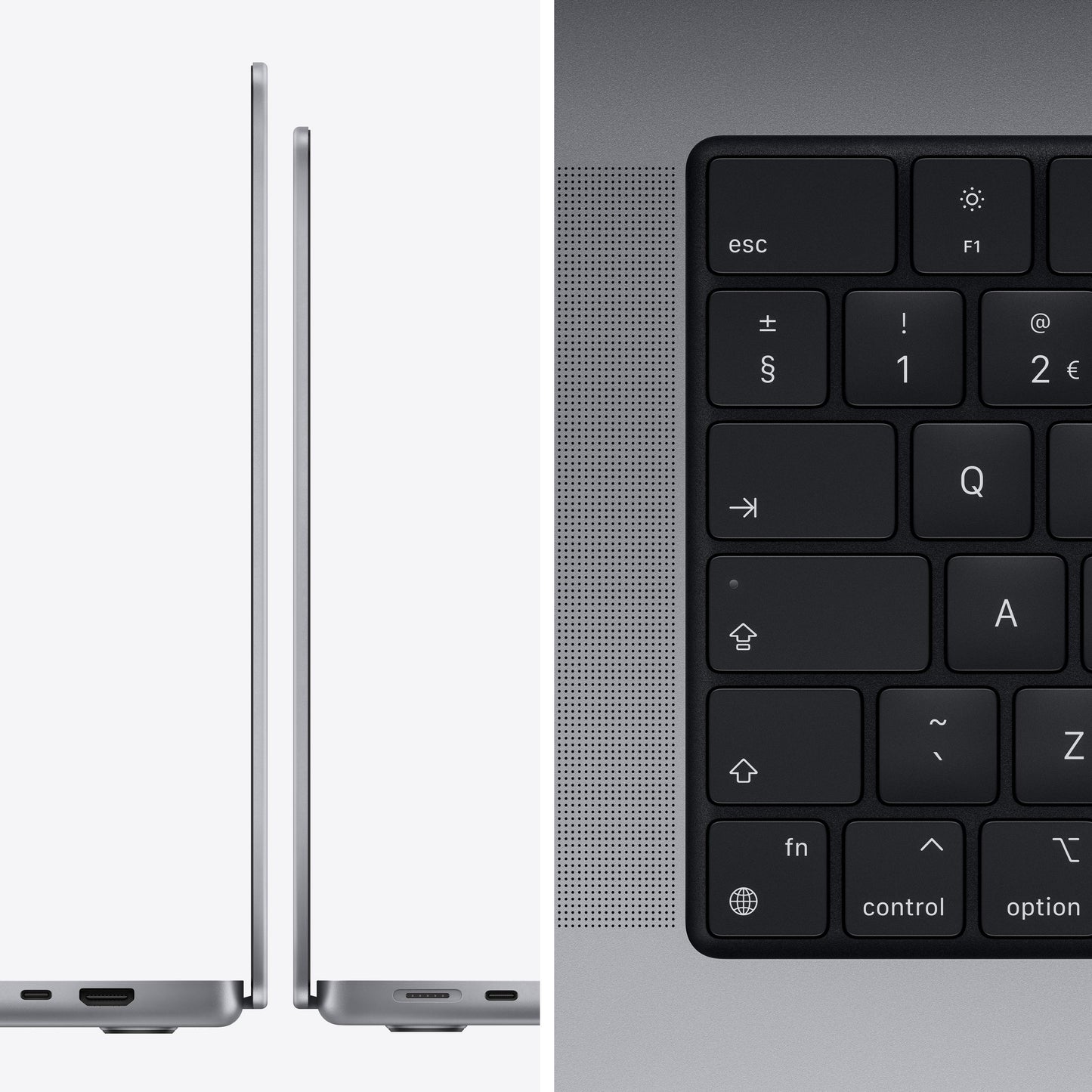 MacBook Pro مقاس 16 انش: شريحة Apple M1 Pro مع وحدة معالجة مركزية 10 نوى و 16 وحدة معالجة رسومات أساسية، 512 جيجابايت SSD - رمادي