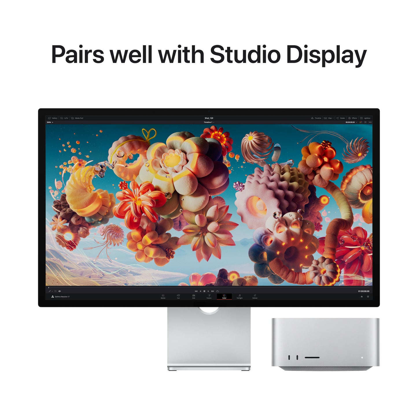 Mac Studio: شريحة Apple M1 Max مع وحدة معالجة مركزية 10 نوى و 24 وحدة معالجة رسومات، 512 جيجابايت SSD