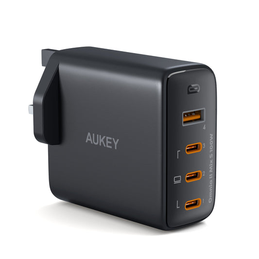 Aukey Omnia II 100W PD and Super Fast Wall Charger with GaN Power Technology PA-B7S (Black)