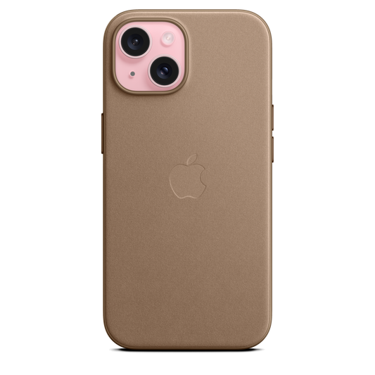 حافظة iPhone 15 من نسيج محبوك مع MagSafe - لون Taupe