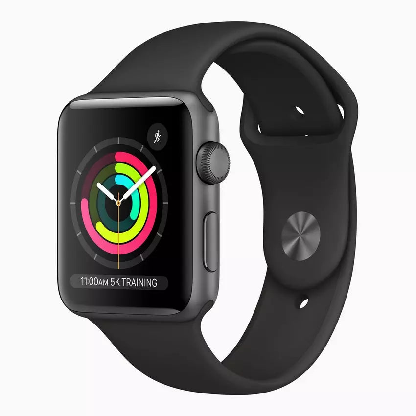 Apple Watch Series 3 42mm Space Grey Aluminium Case with Black Sport Band