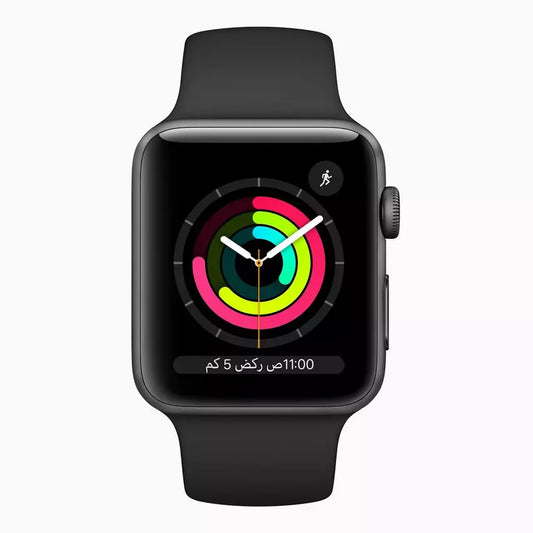 Apple Watch Series 3 42mm Space Grey Aluminium Case with Black Sport Band