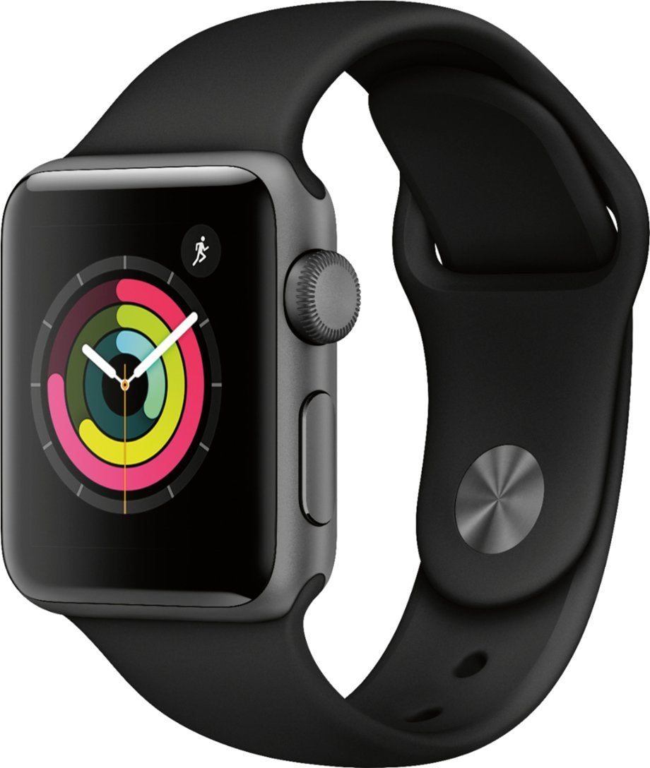 Apple Watch Series 3 38mm Space Grey Aluminium Case with Black Sport Band