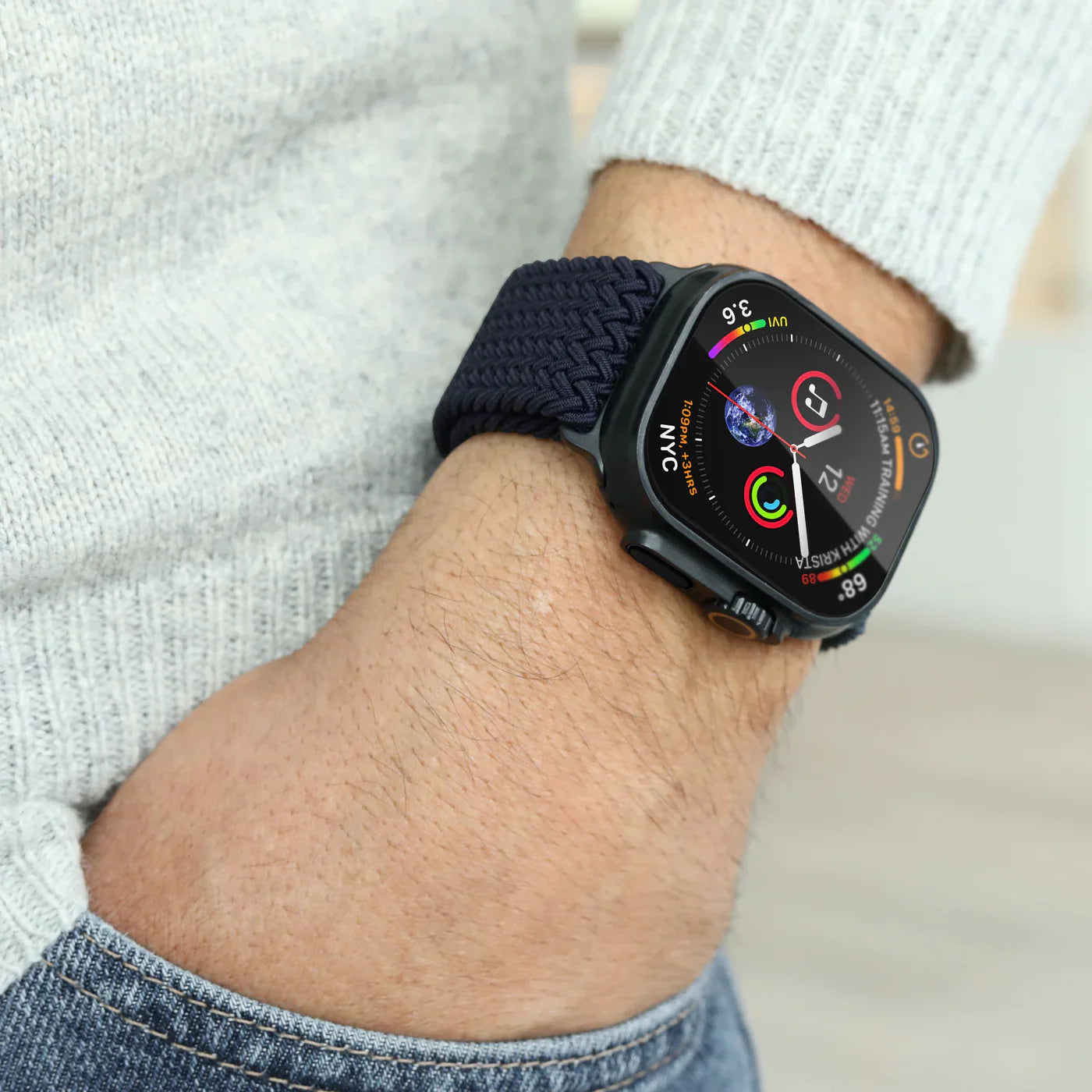 Vonmahlen Woven Loop One Size Navy Black (For Apple Watch 44 | 45 | 46 | 49Mm)