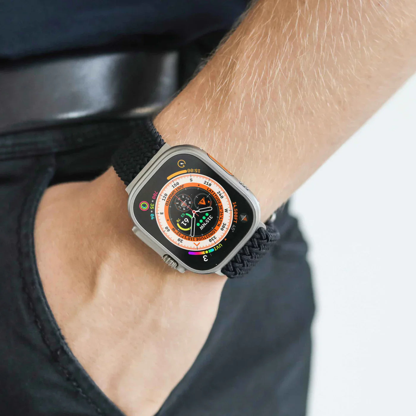 Vonmahlen Woven Loop One Size Cream Black (For Apple Watch 44 | 45 | 46 | 49Mm)