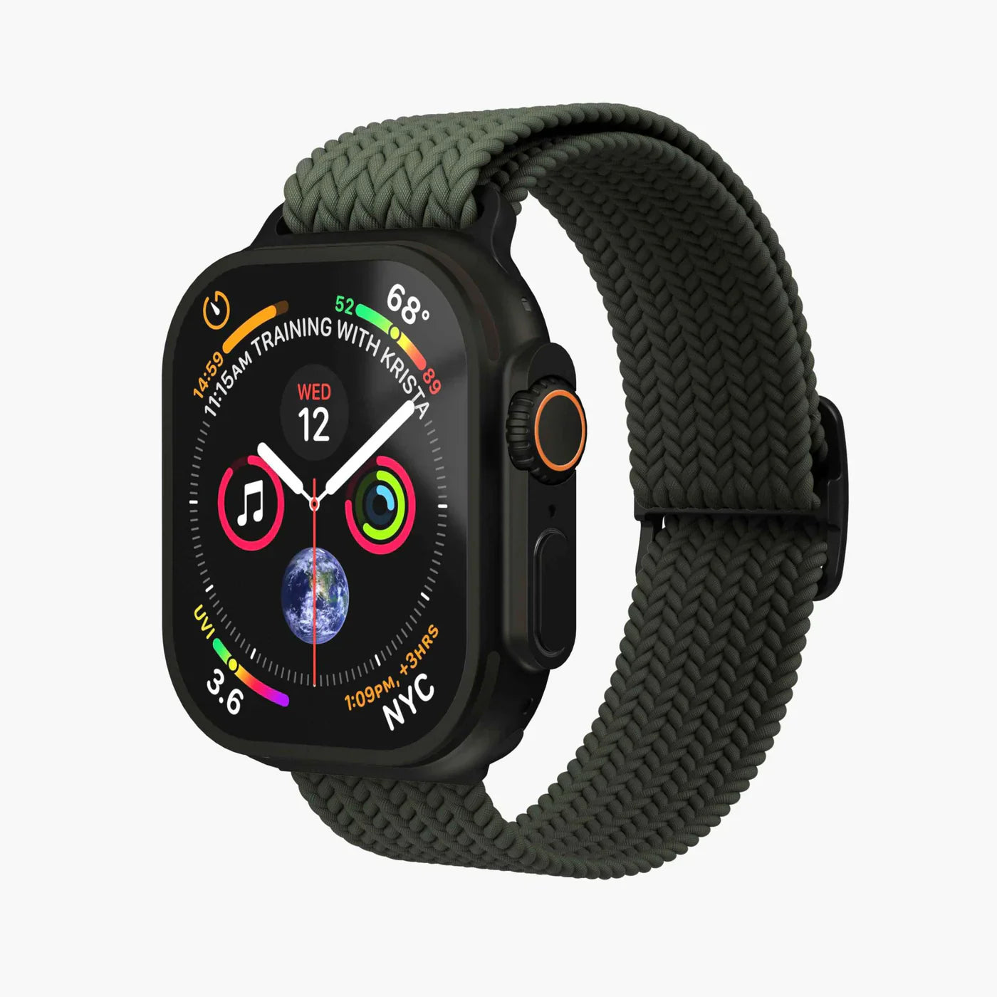 Vonmahlen Woven Loop One Size Olive Black ( For Apple Watch 44 | 45 | 46 | 49Mm)
