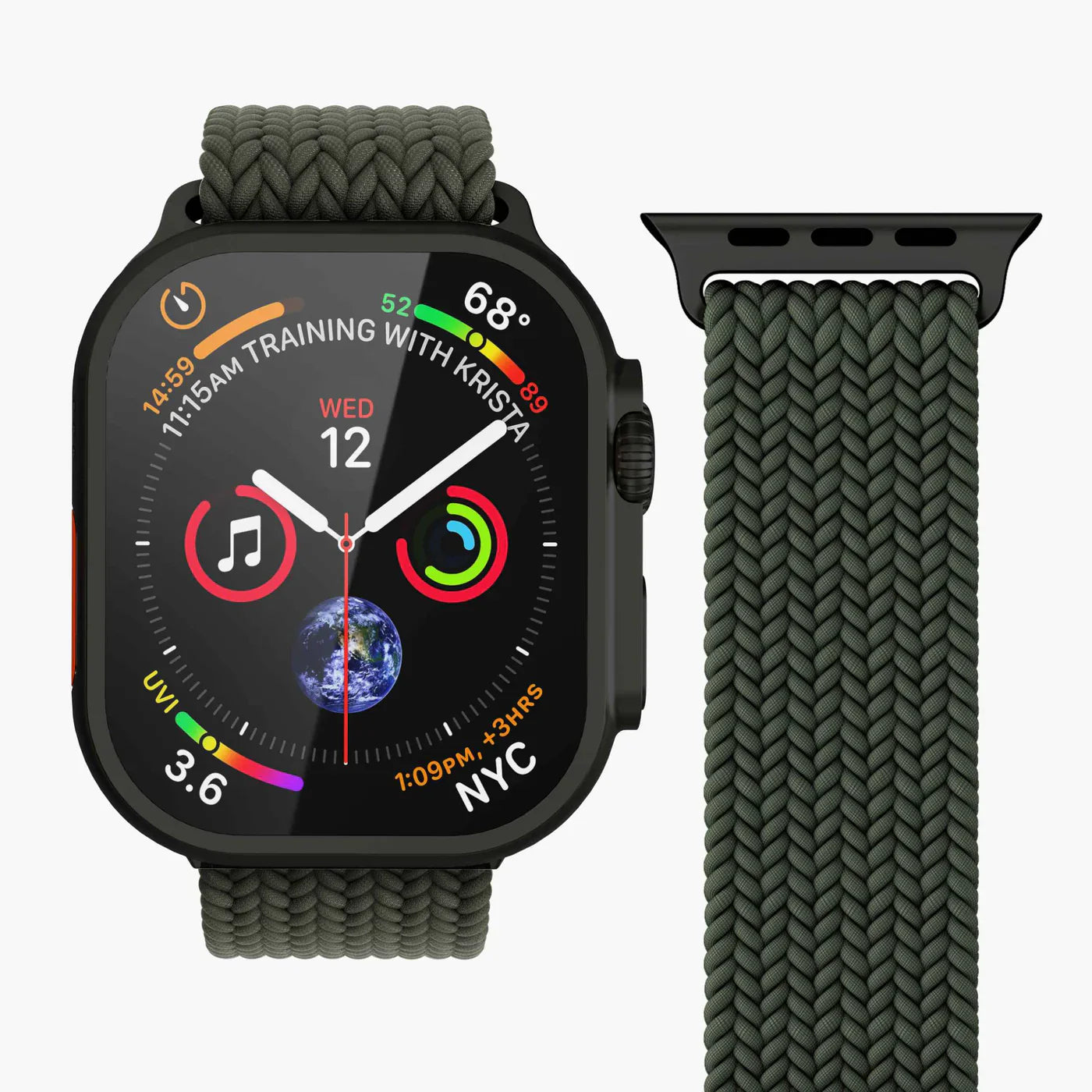 Vonmahlen Woven Loop One Size Olive Black ( For Apple Watch 44 | 45 | 46 | 49Mm)