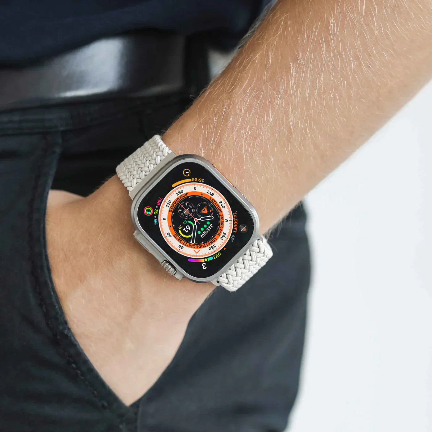 Vonmahlen Woven Loop One Size Cream (For Apple Watch 38 | 40 | 41Mm)