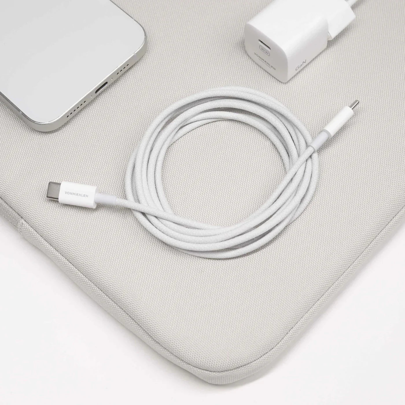 Vonmahlen USB-C To USB-C Fast Charging Cable 60W 2M White