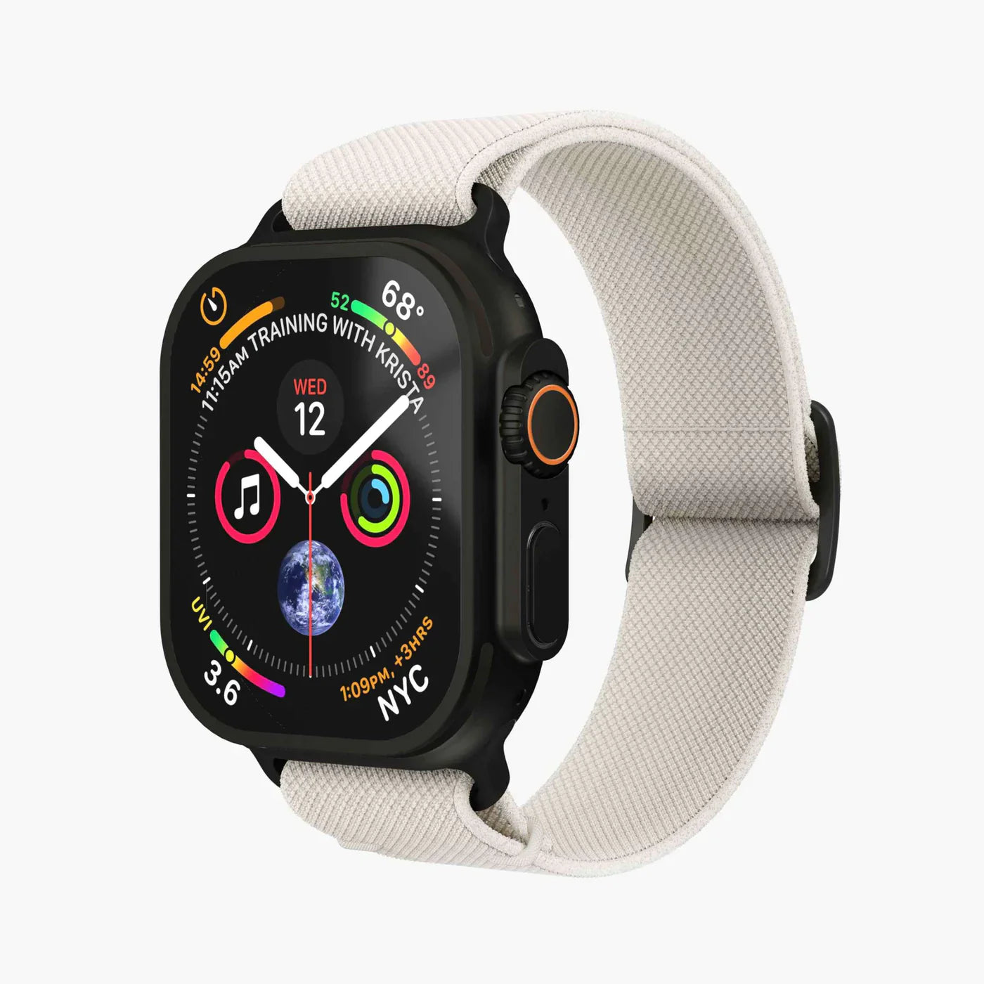 Vonmahlen Classic Nylon Loop One Size Cream Black (For Apple Watch 44 | 45 | 46 | 49Mm)