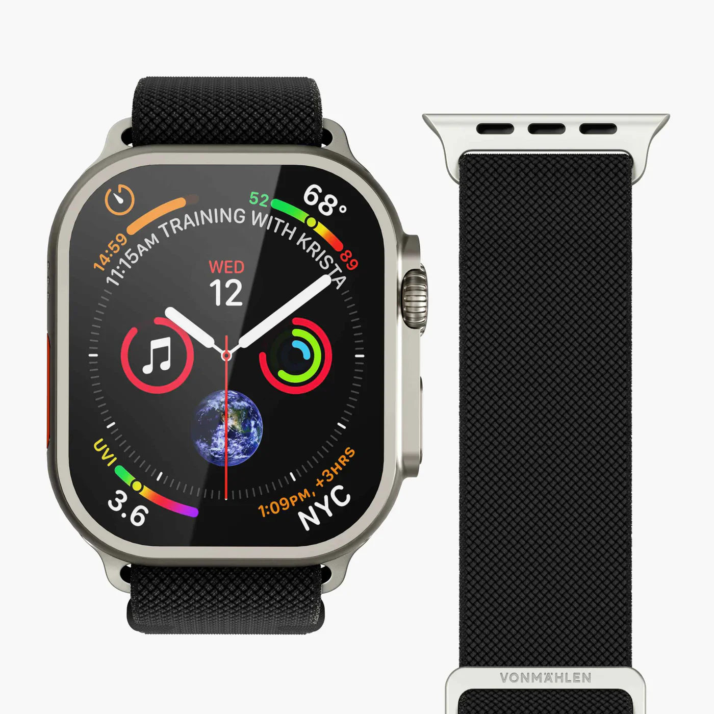 Vonmahlen Classic Nylon Loop One Size Black (For Apple Watch 38 | 40 | 41Mm)