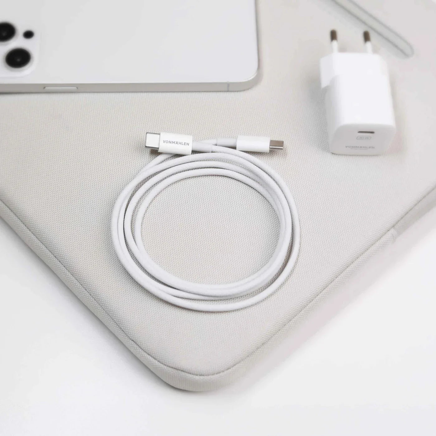 Vonmahlen USB-C To USB-C Fast Charging Cable 60W 1M White
