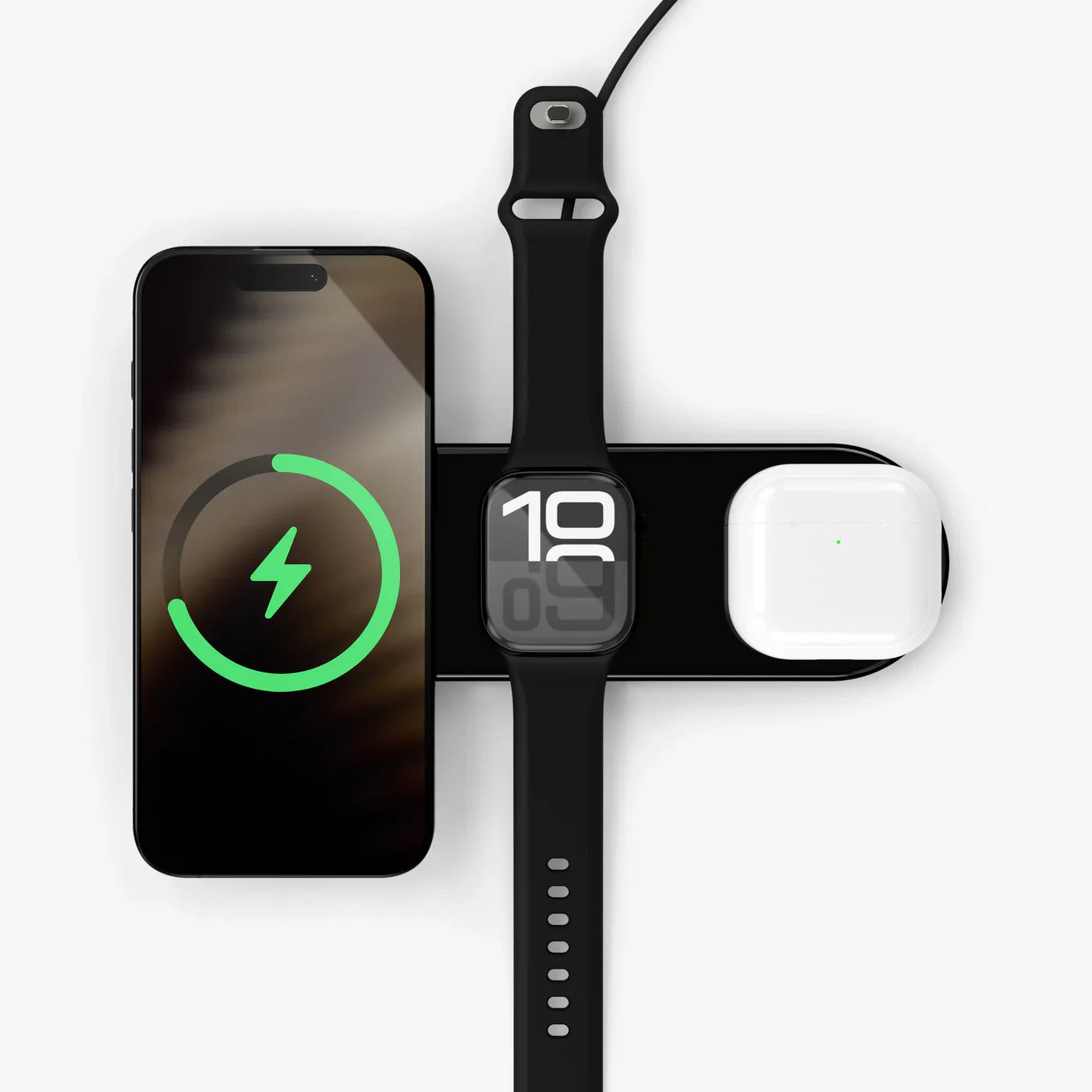Vonmahlen Aura Home 3-In-1 Wireless Charging Station- Black