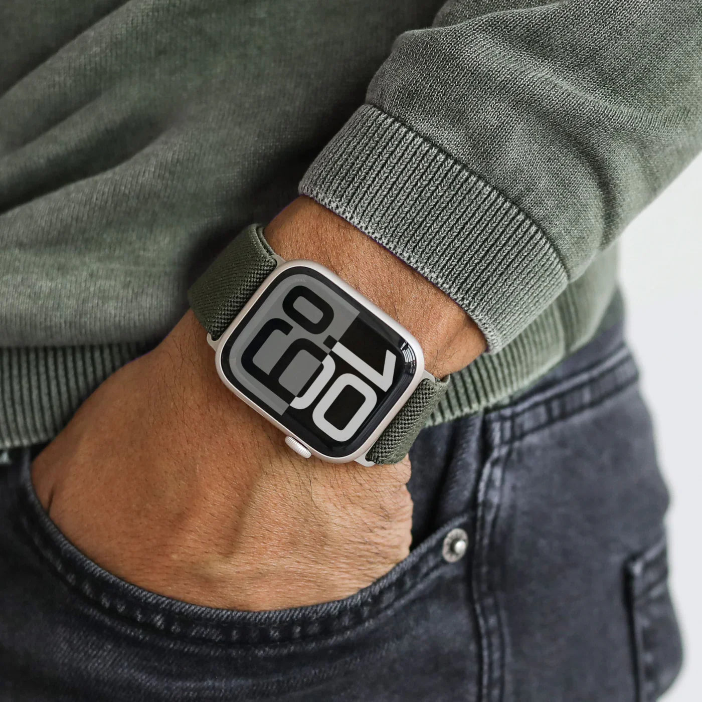 Vonmahlen Classic Nylon Loop One Size Olive (For Apple Watch 42 | 44 | 45 | 49Mm)