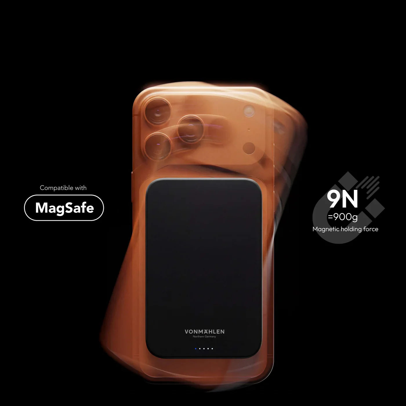 Vonmahlen Evergreen Mag Power Bank Ultra Slim 10000 Mah Black