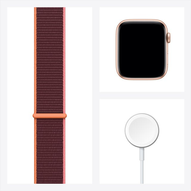 Apple Watch SE Cellular 44mm Gold Aluminium Case with Plum Sport Loop