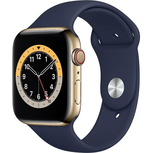 Apple Watch Series 6 Cellular 40mm Gold Stainless Steel Case with Deep Navy Sport Band