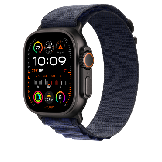 49mm Navy Alpine Loop - Large - Black Titanium Finish