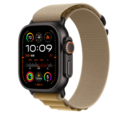 49mm Tan Alpine Loop - Large - Black Titanium Finish