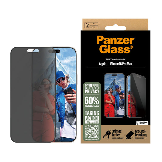 PANZERGLASS - IPHONE 16 PRO MAX - SCREEN PROTECTOR - ULTRA WIDE FIT - PRIVACY