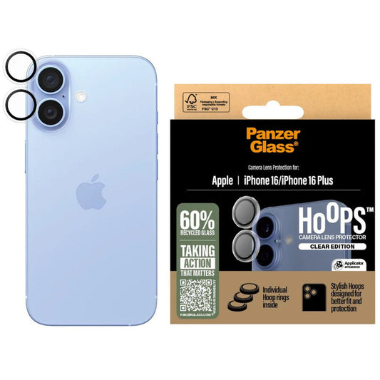 PanzerGlass Hoops Transparent Lens Protector iPhone 16 | 16 Plus
