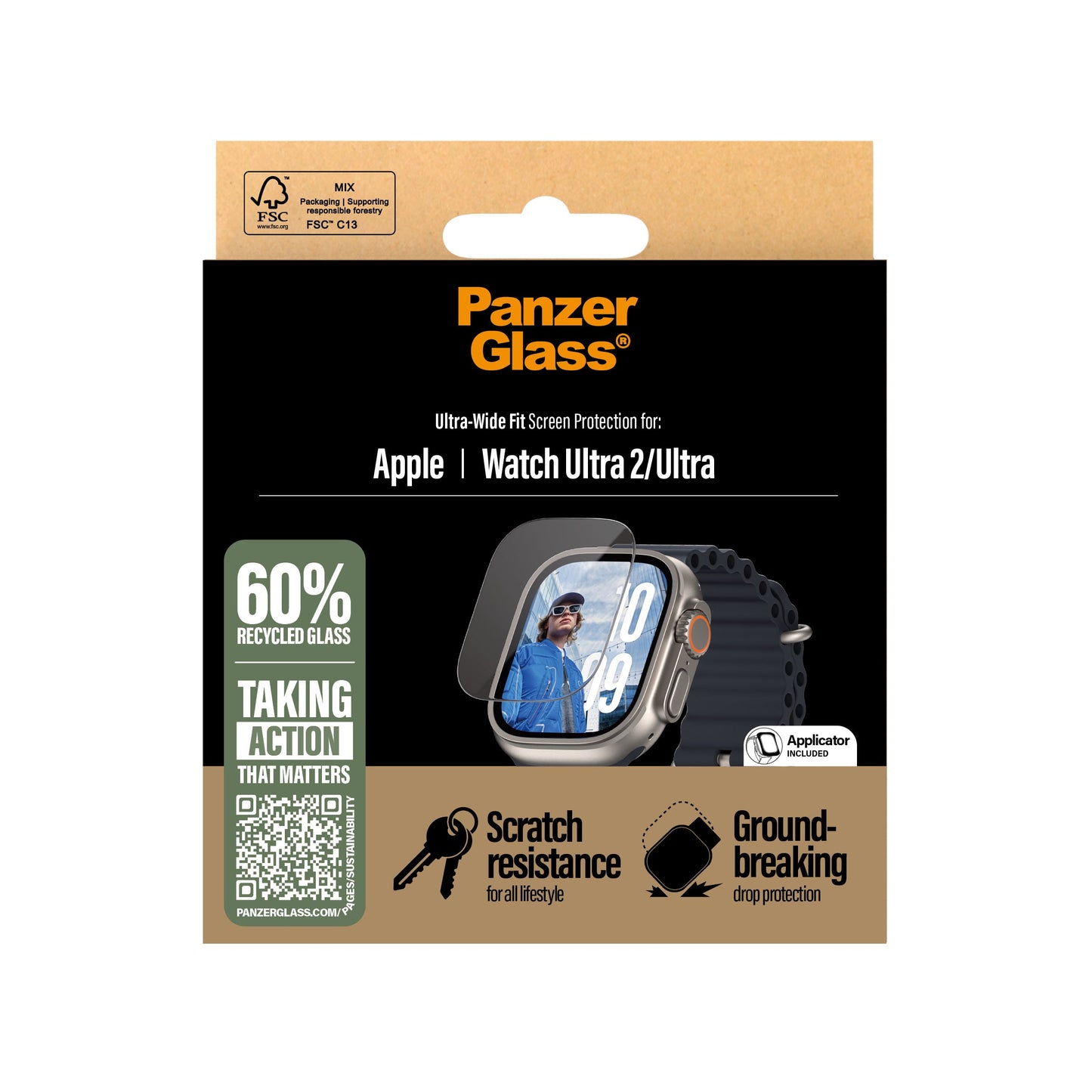 PANZERGLASS - APPLE WATCH ULTRA'24 - SCREEN PROTECTOR - UWF FLAT SCREEN - CLEAR