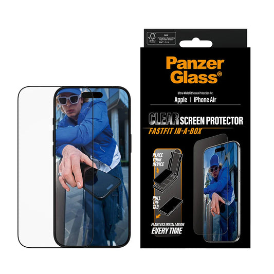 PanzerGlass Screen Protector iPhone Air | Ultra-Wide Fit w. FASTFIT IN-A-BOX