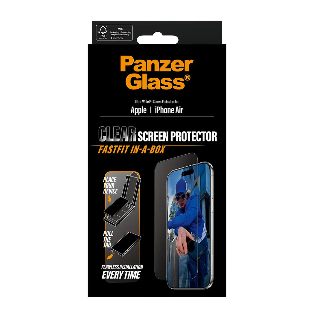 PanzerGlass Screen Protector iPhone Air | Ultra-Wide Fit w. FASTFIT IN-A-BOX