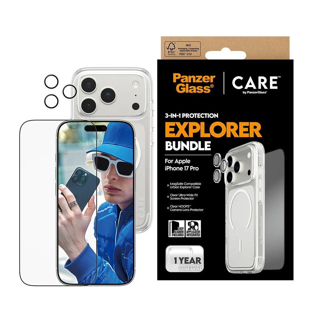 PanzerGlass | CARE by PanzerGlass 3-in-1 Flagship Explorer Bundle iPhone 17 Pro