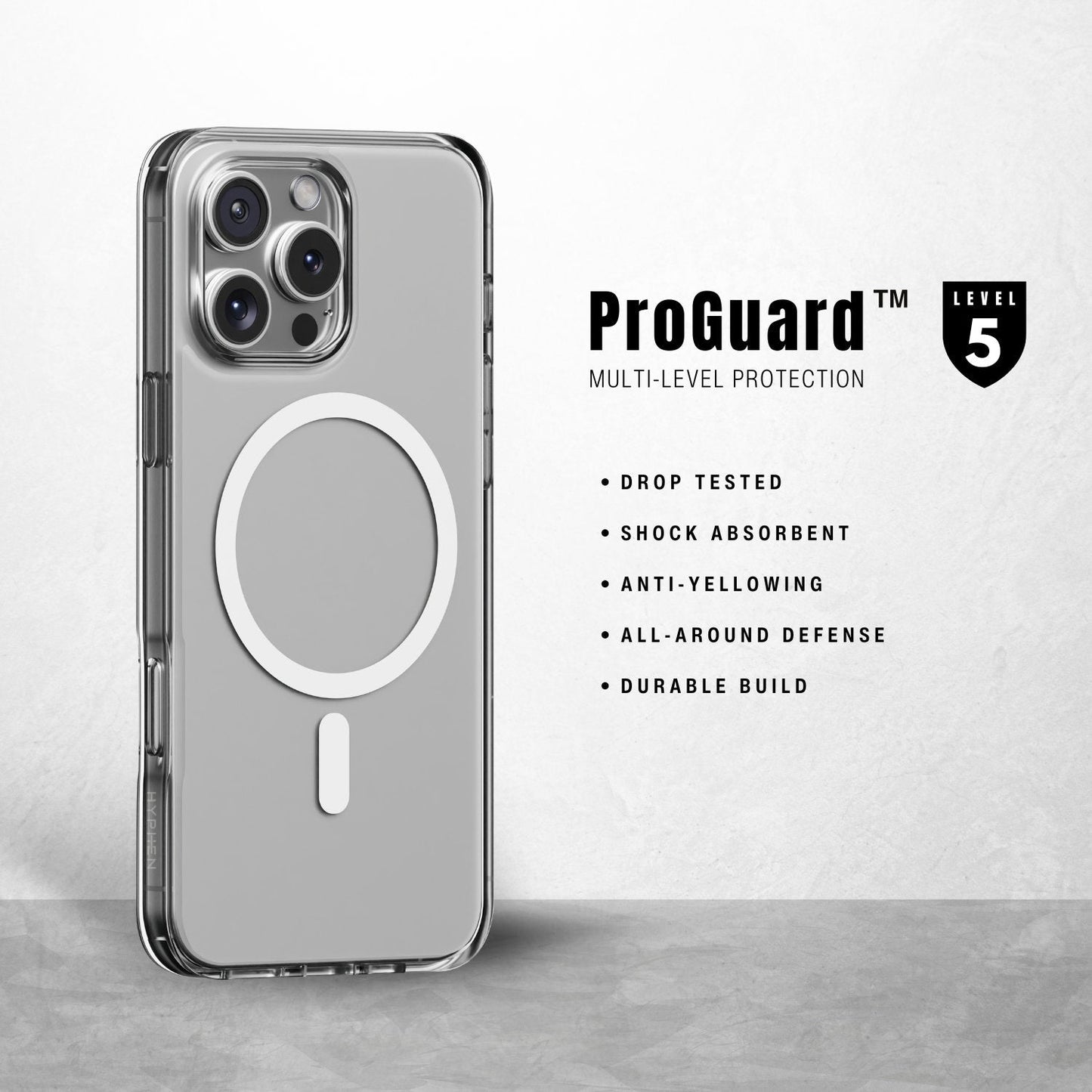 حافظة هاي فن أير ماغسيف الشفافة لهاتف آيفون 16 برو، 6.3 بوصة - حافظة مقاومة للصدمات بمعيار عسكري