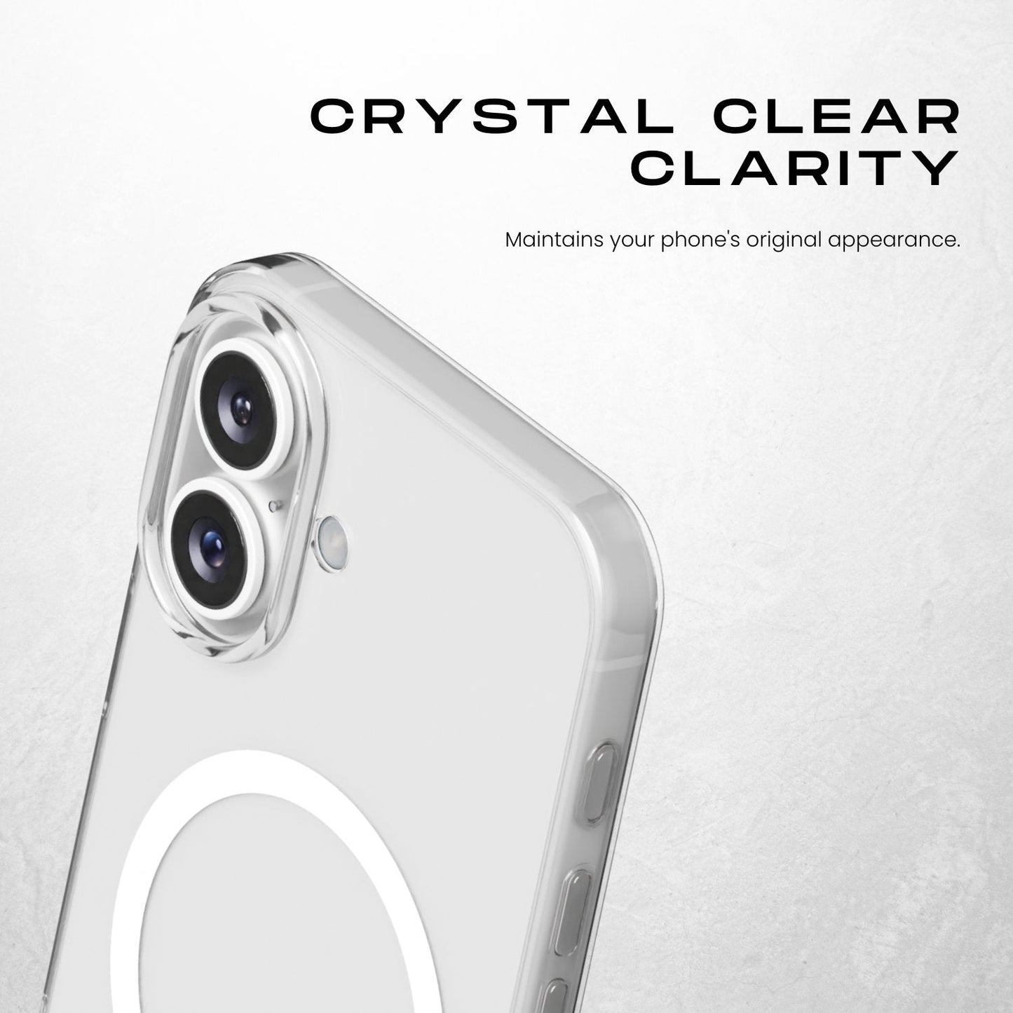 حافظة هاي فن لوكد الكريستالية الشفافة ماغسيف لهاتف آيفون 16، 6.1 بوصة - تقنية مقاومة للاصفرار، شفافة