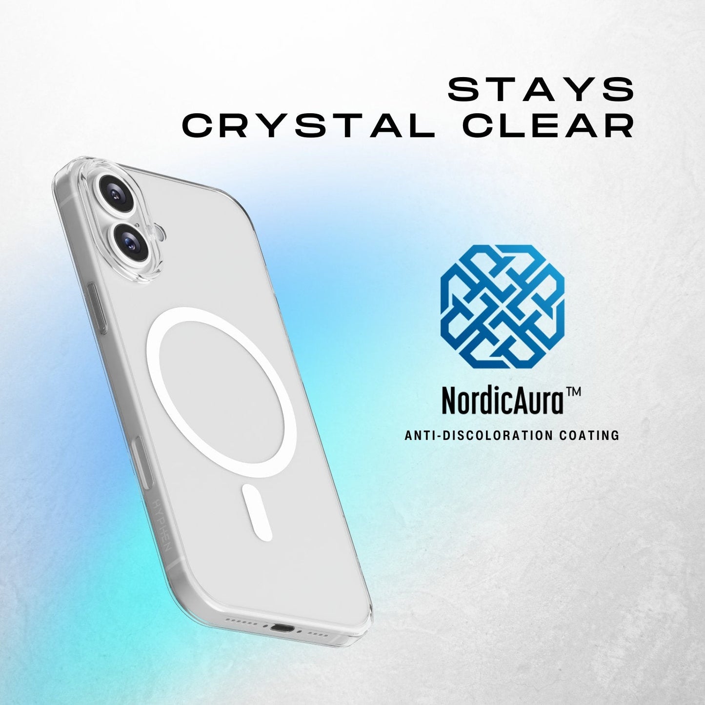 حافظة هاي فن لوكد الكريستالية الشفافة ماغسيف لهاتف آيفون 16، 6.1 بوصة - تقنية مقاومة للاصفرار، شفافة