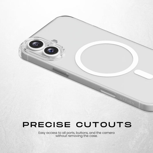 حافظة هاي فن لوكد الكريستالية الشفافة ماغسيف لهاتف آيفون 16 بلس، 6.7 بوصة - تقنية مقاومة للاصفرار، شفافة