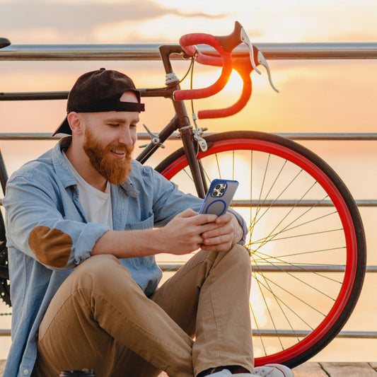 حافظة هاي فن هيوز بامبر ماغسيف زرقاء، لهاتف آيفون 16 برو ماكس، 6.9 بوصة